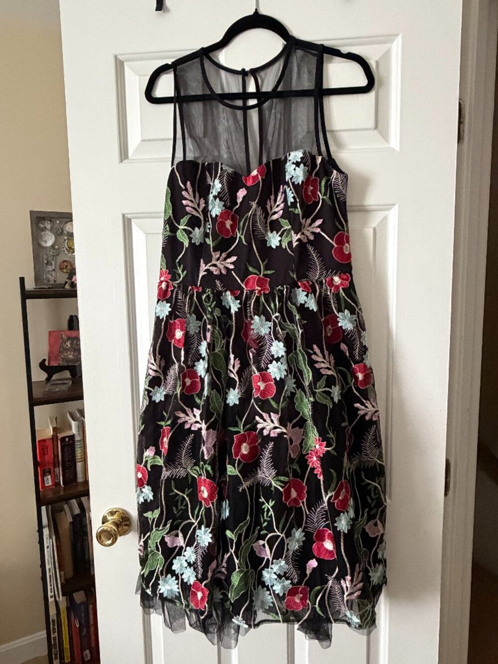 Floral Embroidered Mesh Dress